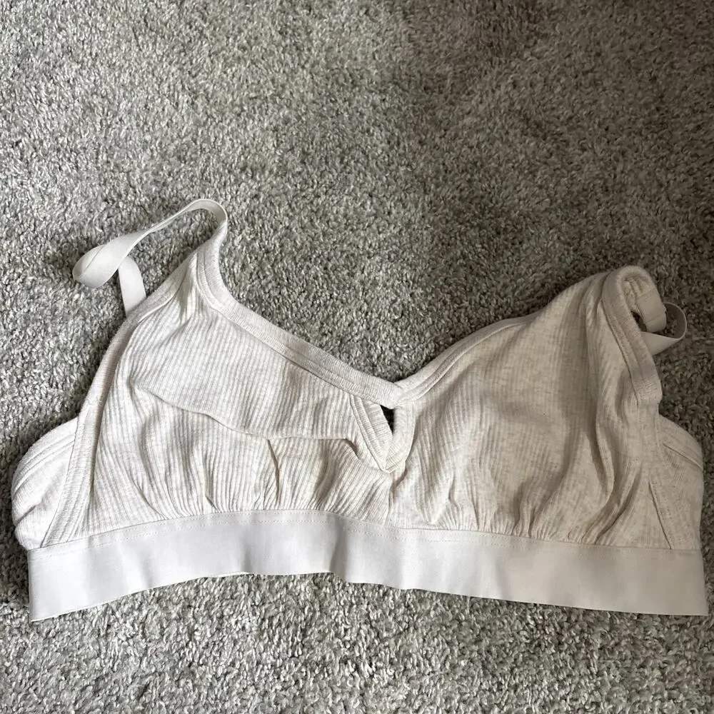 Aerie Cream Unpadded Bra Size XL